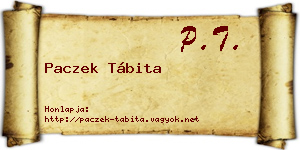 Paczek Tábita névjegykártya